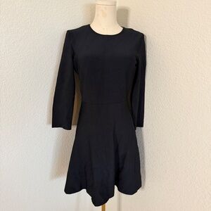 BCBGMAXAZRIA Black Fit & Flare Dress 3/4 Sleeve Back Zip Size S